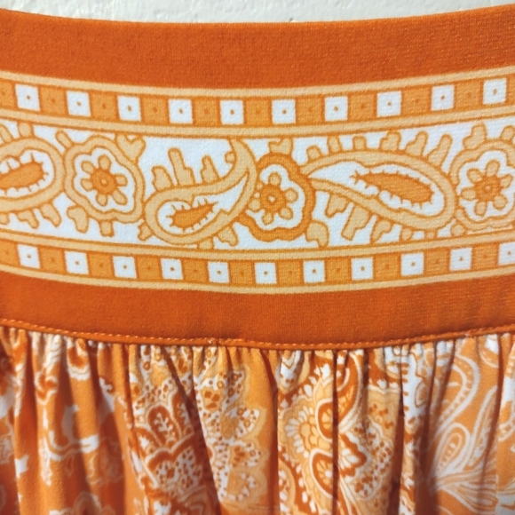 Michael Kors NWT Beautiful Orange and Cream Paisley Dress - Picture 4 of 7